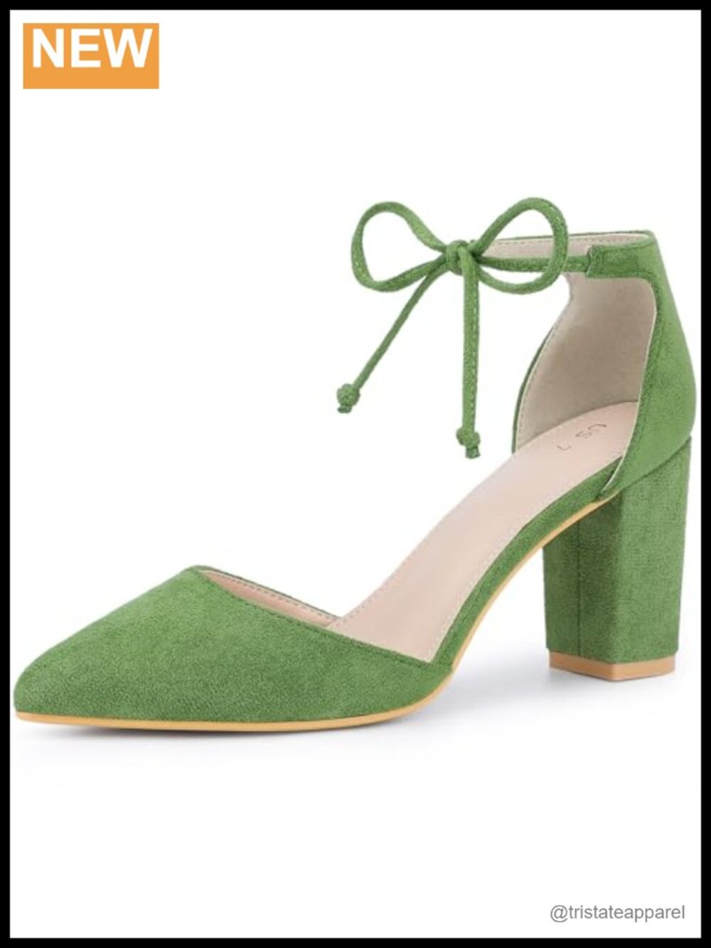 Women's Ankle Tie Pointed Toe Block Heel Dress Pumps
